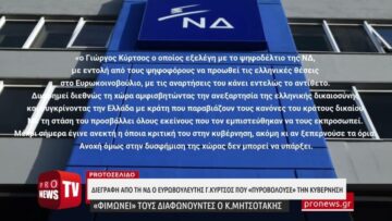Διεγράφη από τη ΝΔ ο ευρωβουλευτής Γ.Κύρτσος που «πυροβολούσε» την κυβέρνηση